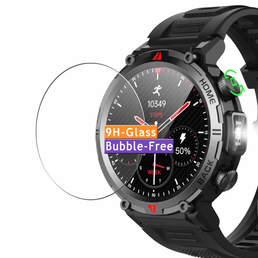 Vaxson 3-Pack Tempered Glass Screen Protector, compatible with IFMDA S100 1.45" smartwatch Smart Watch, 9H Protective Guard Film Protectors