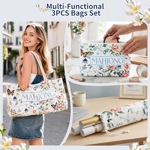 Set de 3 Bolsas para Mahjong con Cremallera y Cordón miniatura 7