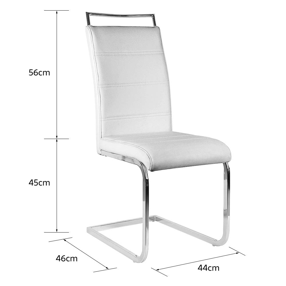 Esszimmerstühle Schwingstuhl Set,2-er Set Modern,Bezug aus Lederimitat,Wohnzimmerstuhl,Kann in Küche, Esszimmer, Wohnzimmer, Hotel, Schlafzimmer, Lobby, Fast Food verwendet Werden-(Weiß)