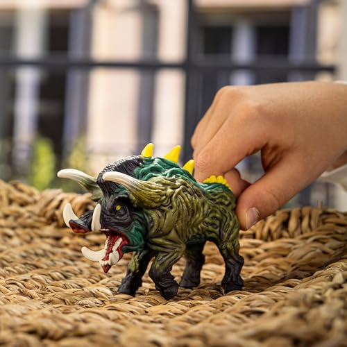 Image of Schleich Eldrador Creatures - 5 inch Jungle Boar Figurine - Fantasy Monster Toy for Boys and Girls - Durable Animal Battle Beast Figure for Imaginative Play - Kids Ages 6+ | 70852