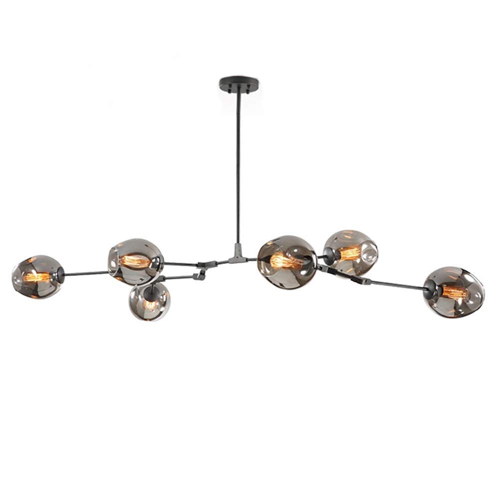 Luminaire suspendu réglable style Century doré et ambre haut de gamme