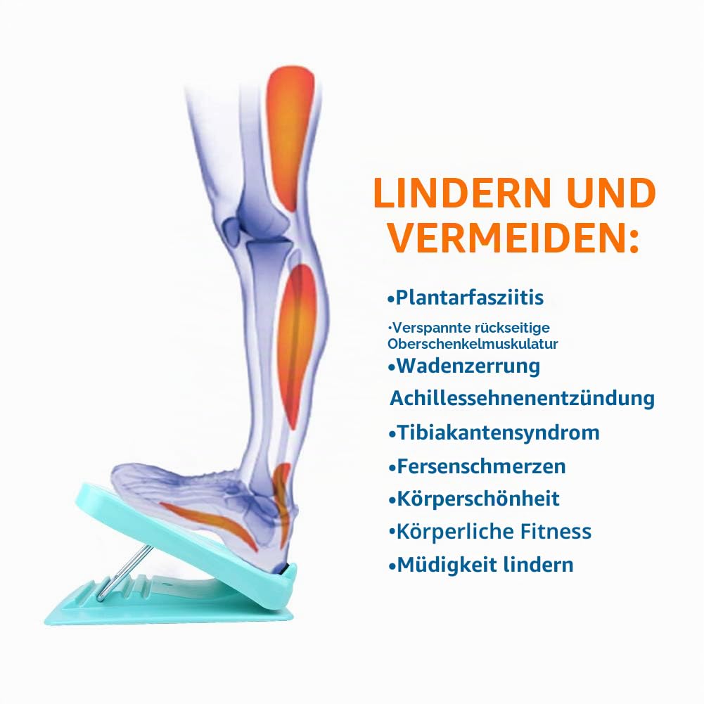 Schrägbrett, Wadendehner, Knöchel- und Fußneigungsbrett zum Dehnen von Angespannten Waden Oder bei Plantarfasziitis, Verstellbar, 4 Stufen (Belastbarkeit 150 kg), Krafttrainingsgeräte