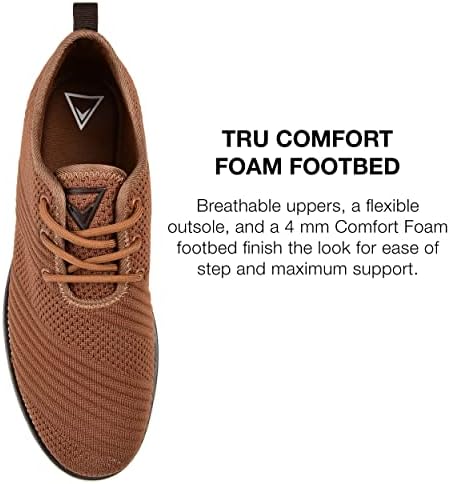 Vance Co. Mens Novak Dress Shoe with Breathable Fabric Uppers and Tru Comfort Foam Footbed, Brown, 12 | Image 3