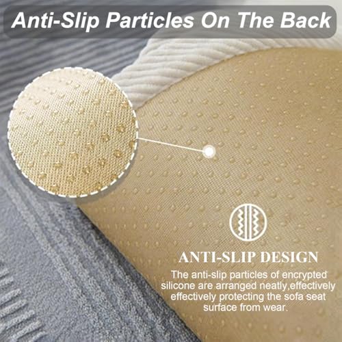 Bettschlange Couch Überzug, Sofa Überzug 1 2 3 4 Sitzer, Sofaschoner rutschfest, L Form Sofaüberwurf, Sofadecken für Sitzfläche, Universelle Sofadecke Überwurf, Sofabezug Ecksofa,Grau,70x70cm
