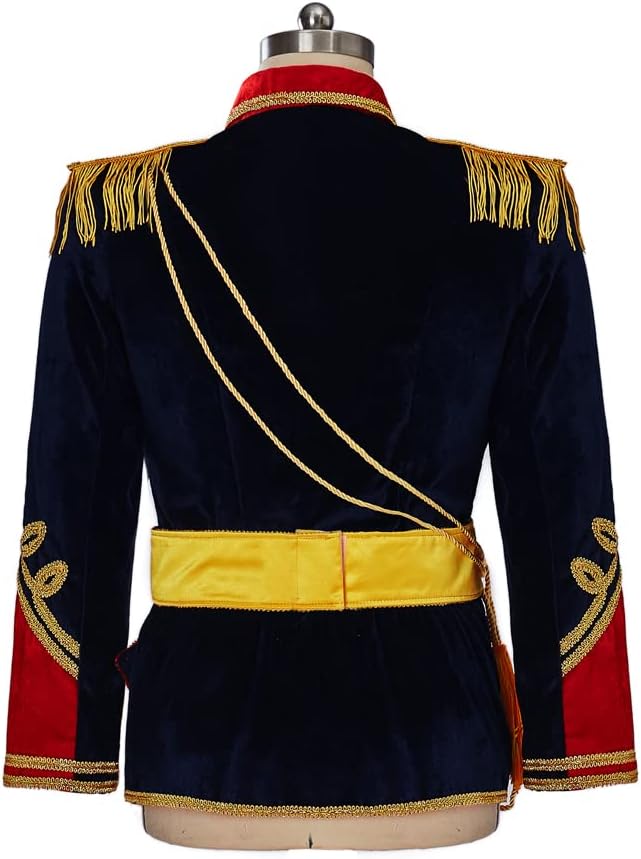 iSHOWcos Men Soldier Costume Top Jacket With Hat Medieval Military Officer Jacket Coat