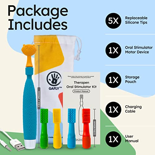 GAFLY Therapen: Rechargeable Oral Massager for Speech Therapy, Sensory Brush, Speech Therapy Toys, Adjustable Speed Setting, USB Charging, Mouth Stimulator, Kids Chew Toys Sensory with Storage Pouch - Image 6