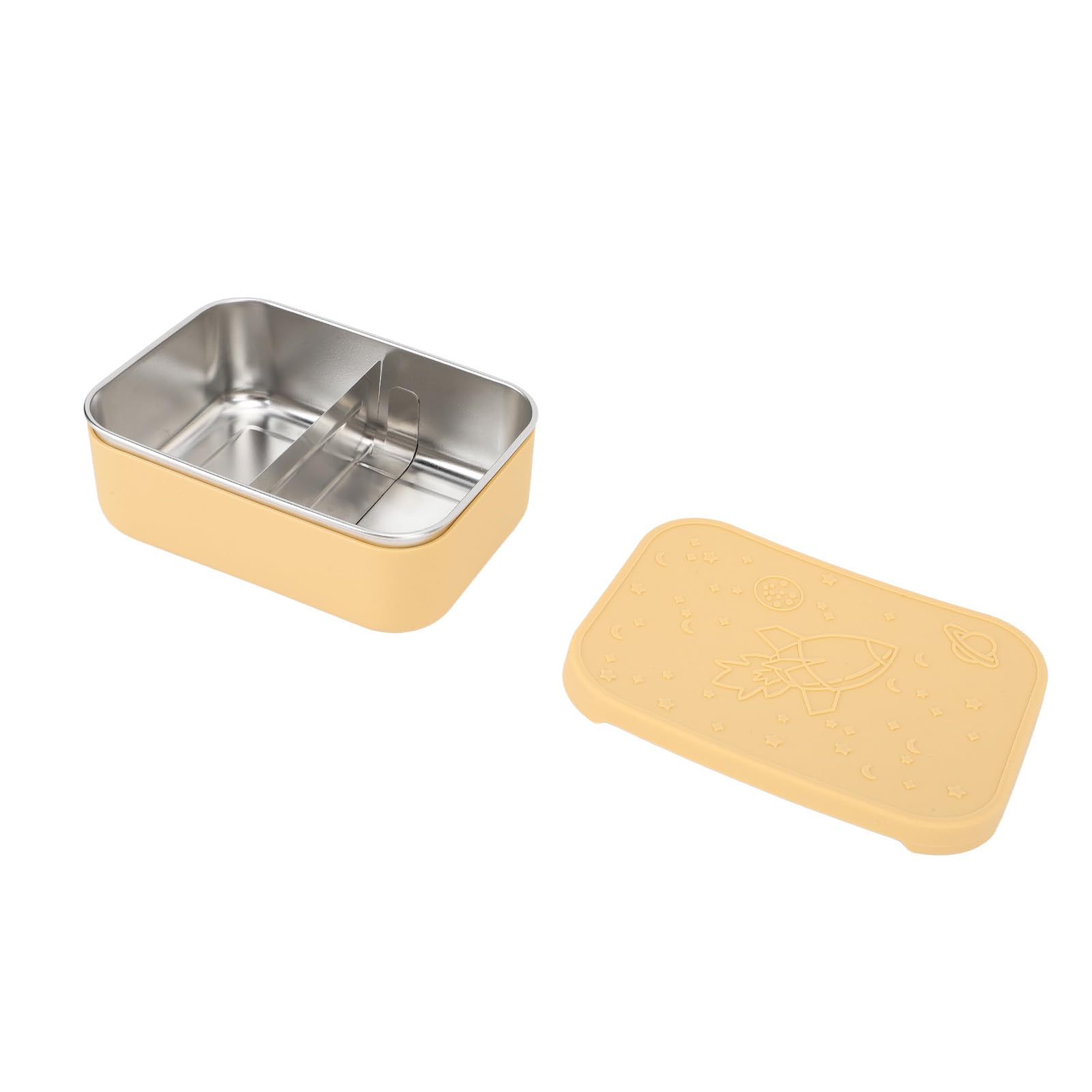 SIXRUN Lunch Box in Acciaio Inossidabile, Contenitore per Alimenti 304 da 850 Ml con Divisore Mobile e Coperchio in Silicone a Tenuta Stagna, Box in Metallo per Picnic in Ufficio Scolastico Adulti