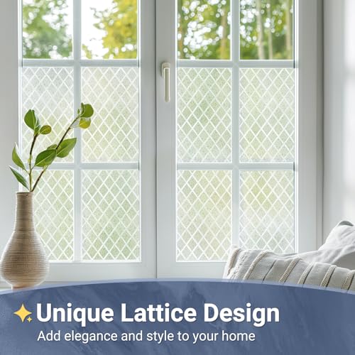 Privacy Film for Windows - Floral Lattice Design