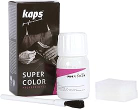 Tinte para Zapatos y Bolsos de Cuero y Textil con Esponja y Brocha, Kaps Super Color, 70 Colores (118 - negro)