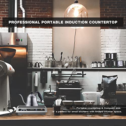 Changbert Induction Cooktop, Portable, Large 8” Heating Coil, 18/10 Stainless Steel Commercial-Grade Burner With Nsf-Certificated, 10-Hour Timer, 1800W Professional Countertop #TOP4