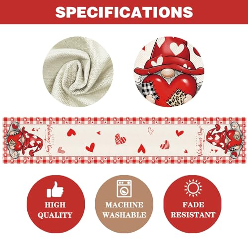 8 Pcs Gnome Seasonal Table Runners Buffalo Plaid Holiday Table Runners for All Seasons Spring Summer Fall Winter Kitchen Dining Table Decoration for Indoor Outdoor Home Party Decor 13 x 72 Inch - Image 4