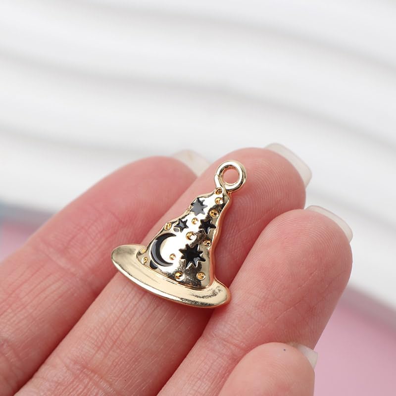 Ximimark 20pcs Enchanting Witch Hat Pendants - Alloy Enamel Charms for DIY Jewelry Making, Unique Accessories for Necklace, Bracelet, Earring, Fashionable Craft Supplies for Creative Designers - Image 5