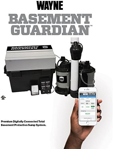 Wayne BGSP50 Guardian Premium Wi-Fi Connected Total Basement Protection System, Black