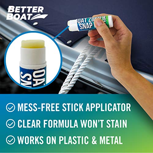 Zipper Wax & Zip Lube Marine Grade Zipper Lubricant Stick Zipper Lubricate With Ease Boat, Canvas, Bimini Snap, Metal Zippers, Jackets, Coolers, Vinyl Panels, Wetsuit & Drysuit No Oil & Graphite Mess #TOP1