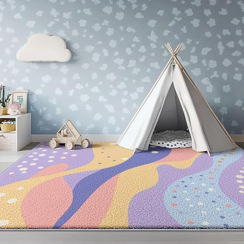 Tapis antibruit violet à poils courts : la solution lavable pour isoler vos sols - 4