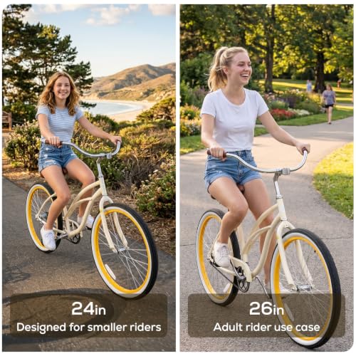 RideOrigin Beach Cruiser Bike Beige