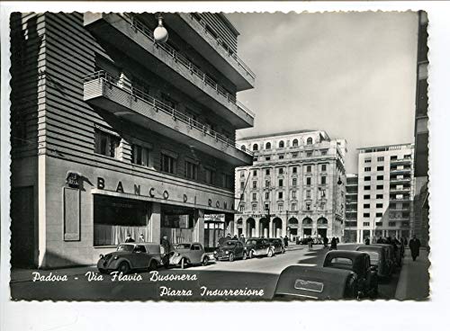 1950/60 Padova Via Flavio Busonera Piazza Insurrezione DEST. Rieti FG B/N VG ANIMATA auto