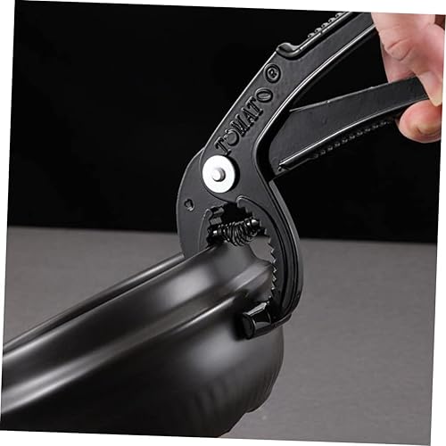 Miniatura 9 de OKUMEYR Pinzas para ollas de piedra, pinzas de cocina de aluminio, soporte de metal, clip de agarre de metal para sartenes calientes, herramientas