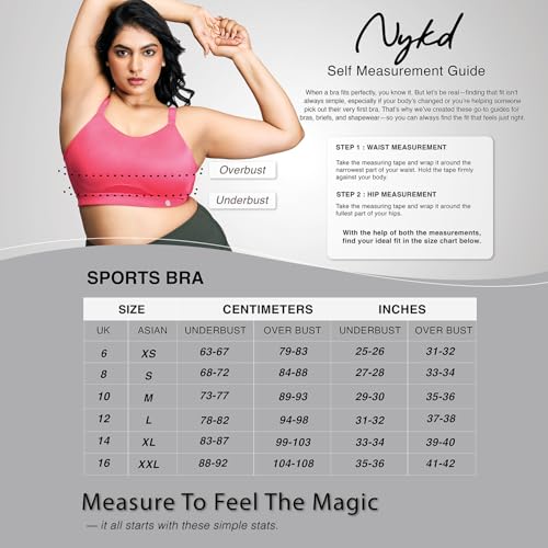 Image of NYKD (NYK904 Ultimate High Impact Non Wired & Padded Sports Bra for Women | Bounce Control with Quick Dry Formula & Multiway Straps | Ideal for Gym, Workout & Yoga
