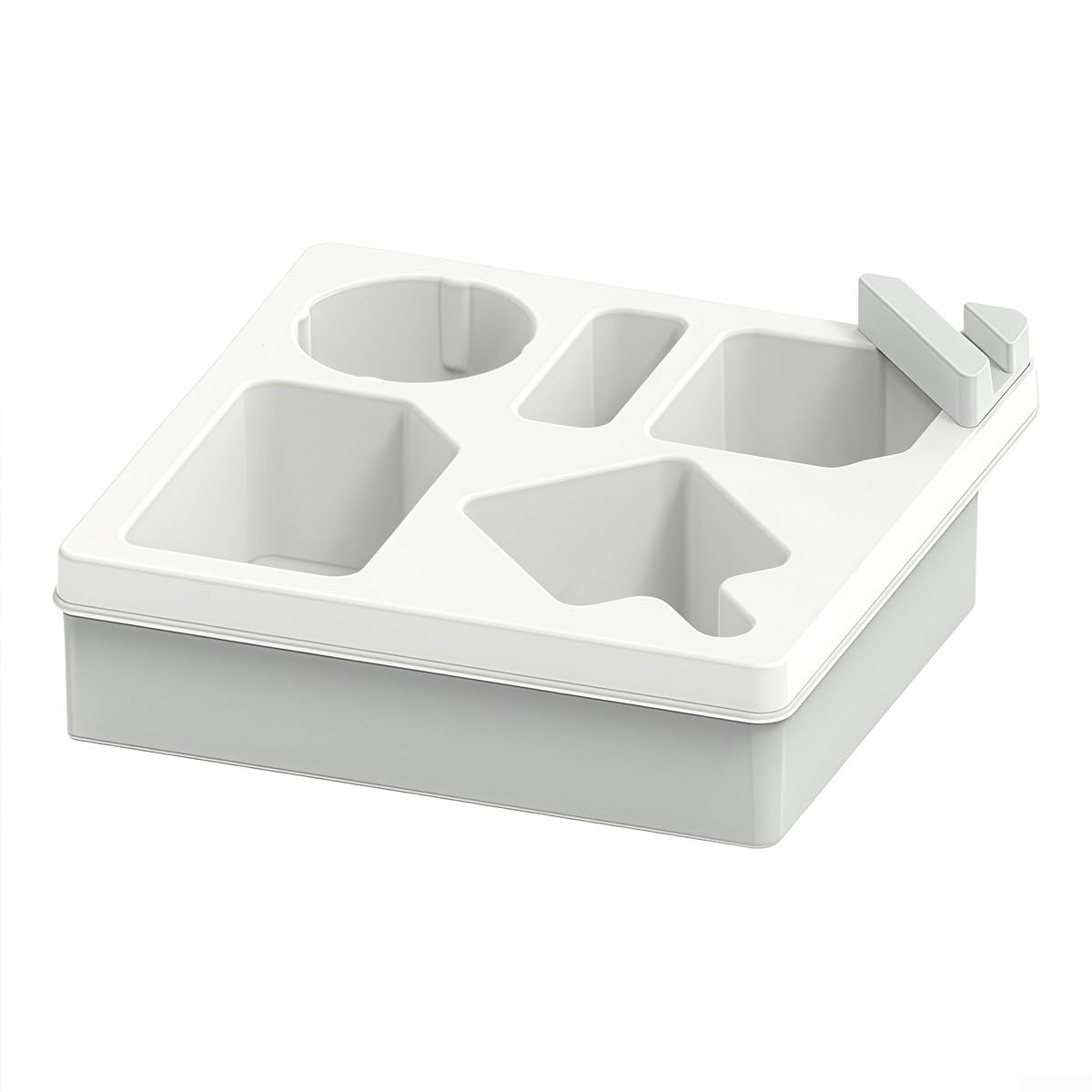 Bandeja de silicona con soporte para bebidas dobles y almacenamiento de aperitivos para sofá, cama, asiento de coche, organizador de control remoto para el hogar (blanco)