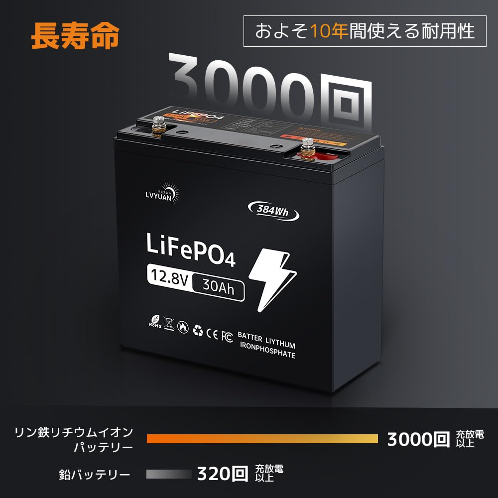 Amazon.co.jp: 【Grade-Aセル・30A BMS・5年保証】LVYUAN 12V 30Ah