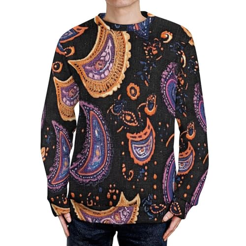 Paisley Designs Men's Crew Neck Sweater Knit Pullover Women Casual Long Sleeve Crewneck Loose Fit Top