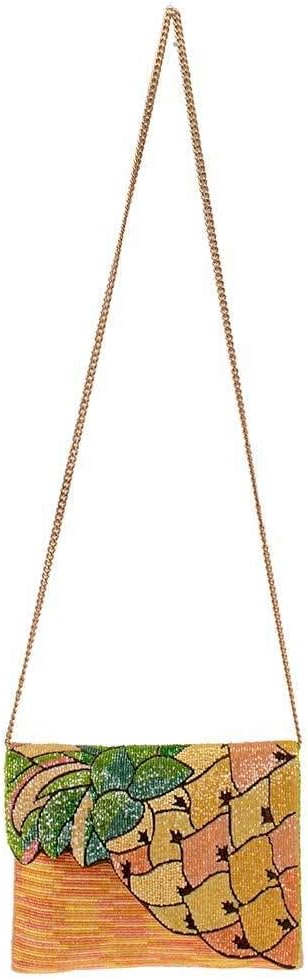 Mary Frances Pineapple Grove Beaded Crossbody Clutch Handbag Purse, Multi