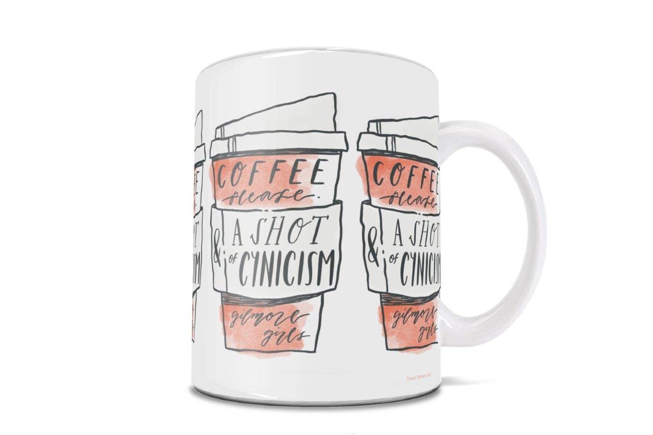 Trend Setters Gilmore Girls – A Shot of Cynicism – Una taza de café de cerámica de 11 onzas – Producto oficial – Perfecto para regalar o coleccionar