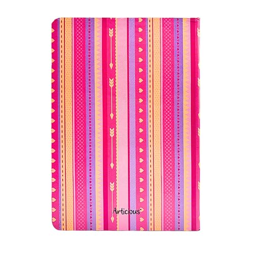 Image of Hardbound Notebook with Cover and Bookmark, Personal Diary | Pink Theme Printed A5 Journal (22 x 15 cm, 80 GSM, 192 Ruled Pages) Inspire Pink