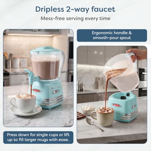 Image of Nostalgia NRHCM32WHT6A Retro 32-Ounce Hot Chocolate, Milk Frother, Cappuccino,Latte Maker and Dispenser