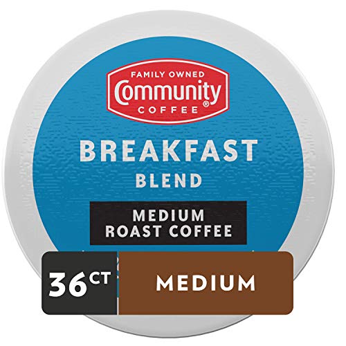 Image of Community Coffee Breakfast Blend 36 Count Coffee Pods, Medium Roast, Compatible with Keurig 2.0 K-cup Brewers, 12 Count (Pack of 3)