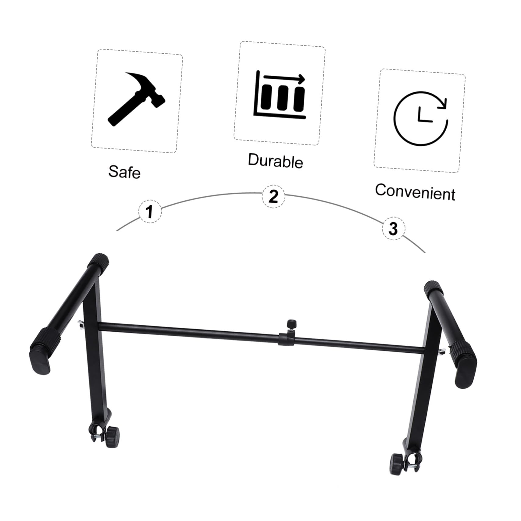 Soporte para Teclado Electrónico con Doble Arriostramiento Práctico para Pianos Digitales Resistente y Seguro para Uso Casa y Escenario