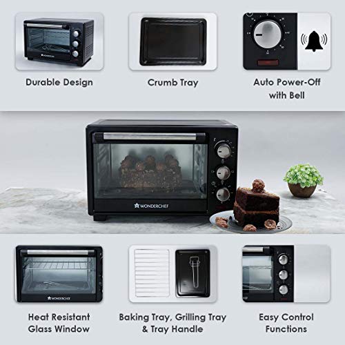 Image of Wonderchef Oven Toaster Griller (OTG) - 19 litres, Black & Wonderchef Nutri-blend Complete Kitchen Machine | 22000 RPM Juicer Mixer Grinder | Black
