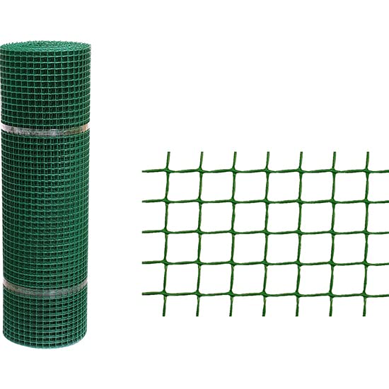 Malla plástica - 43x43 mm - 1x25 m - Verde
