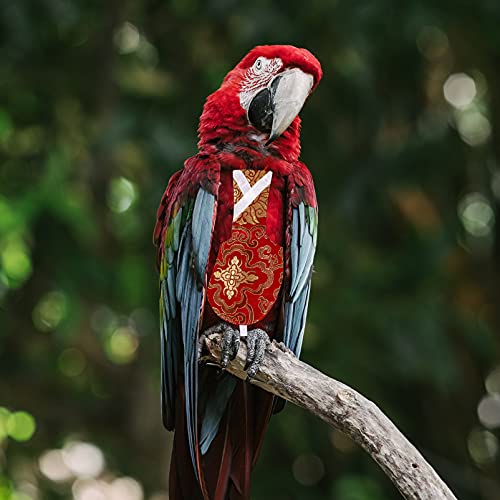 ULTECHNOVO-Bird-Parrot-Suit-Nappy-with-Bow-Red-Pet-Clothes-for-Parakeets-Cockatiels-Conures-Finches-Lovebird-L