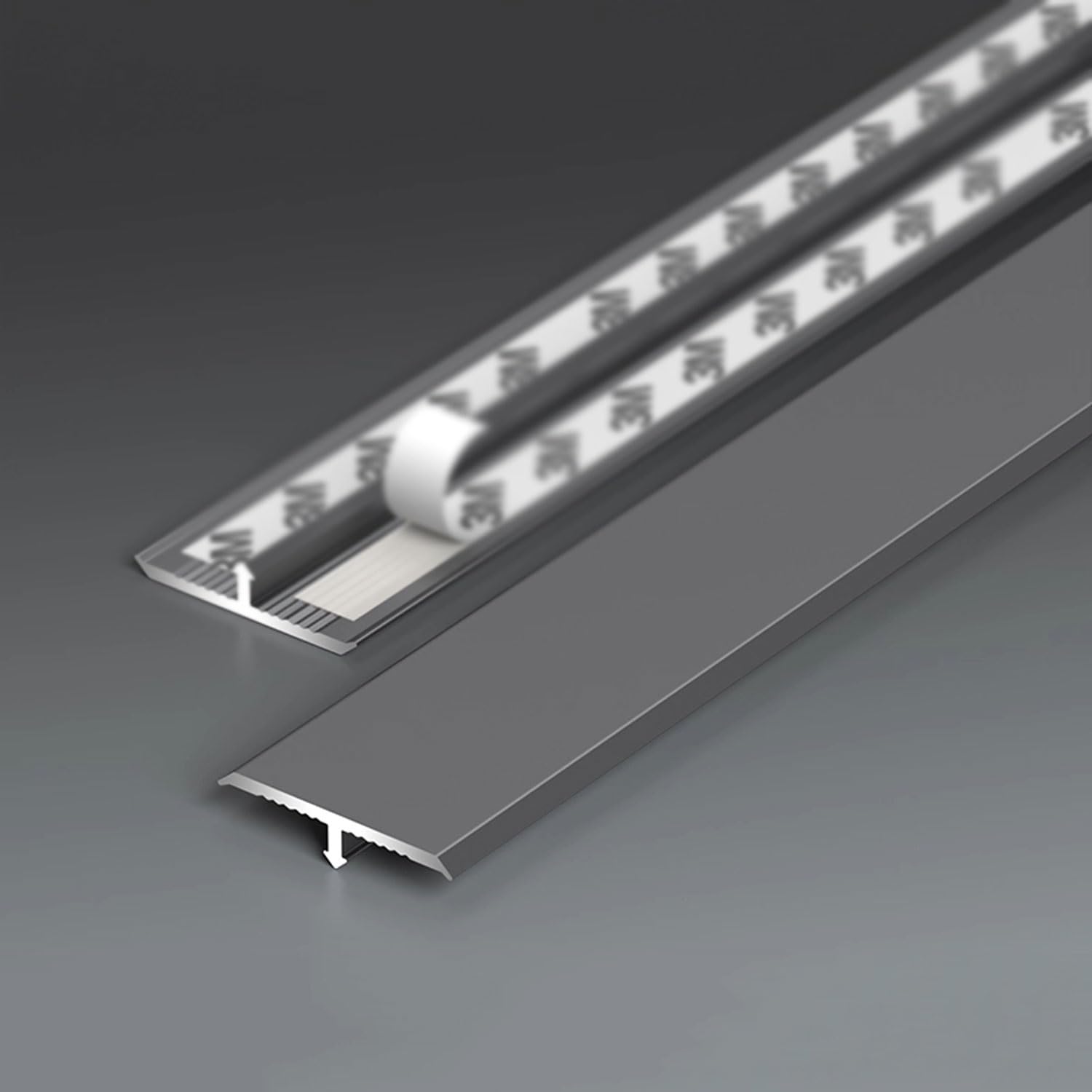 Door Threshold， Aluminum T Molding Trim， Transition Strip for Laminate Carpet Tile(15mm/0.6in)