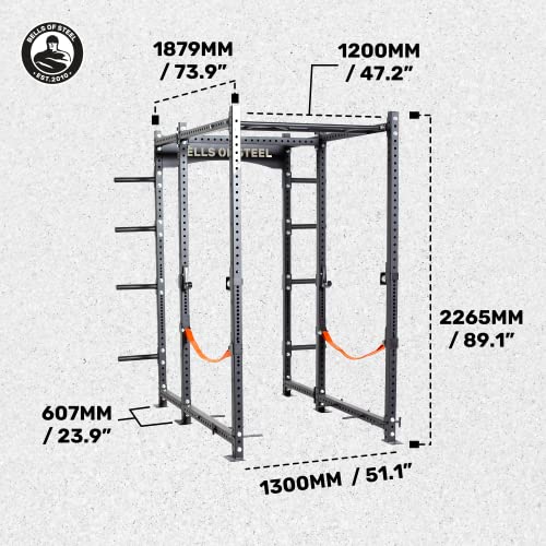 Image of Bells of Steel Brute 2.1 Power Rack - Commercial Gym Equipment - 11 Gauge Steel Metal Rack