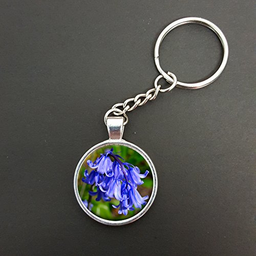 Bluebell Flower Pendant On A Split Ring Keyring Ideal Birthday Gift N945