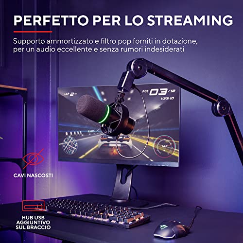 Trust-Gaming-GXT-255-Onyx-Microfono-professionale-con-braccio-motivo-cardioide-filtro-pop-LED-microfono-USB-per-podcasting-streaming-registrazione-trasmissione-Sable