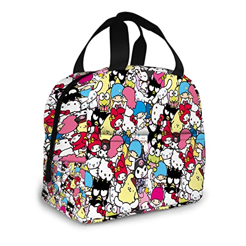 Shefdveg Cute Anime Cartoon Lunch Bag For Boys Girls Kawaii Reusable Insulated Lunch Box - Leakproof Cooler Tote Bag Freezable Lunch Bag For Office Work School #TOP4
