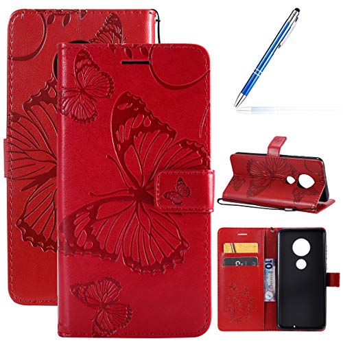 Robinsoni Case Compatible with Motorola G7 Phone Case Wallet Motorola G7 Plus Leather PU Phone Cover Shockproof Kickstand Case Flip Note Book Phone Cover Heavy Duty Case Hard Case Notebook Cover