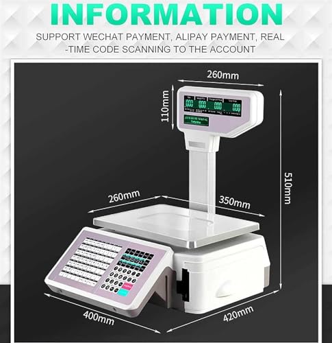 Báscula de Etiqueta Digital con Pantalla LCD y Impresora Térmica miniatura 2