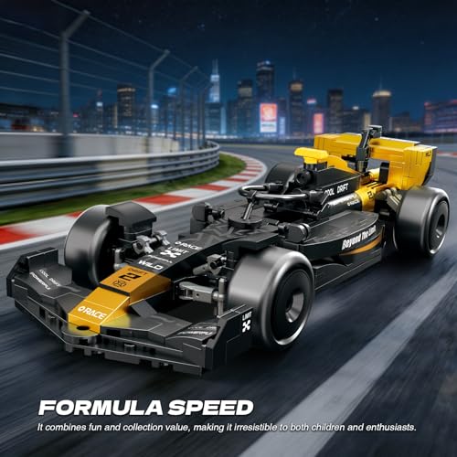 Image of F1 Race Car Building Set, Formula 1 Racing Car Model Kit, Advanced Tech Building Blocks MOC Supercar Construction Toy, Ideal Collectible Display Gift for Adults & Teens (Black Gold)
