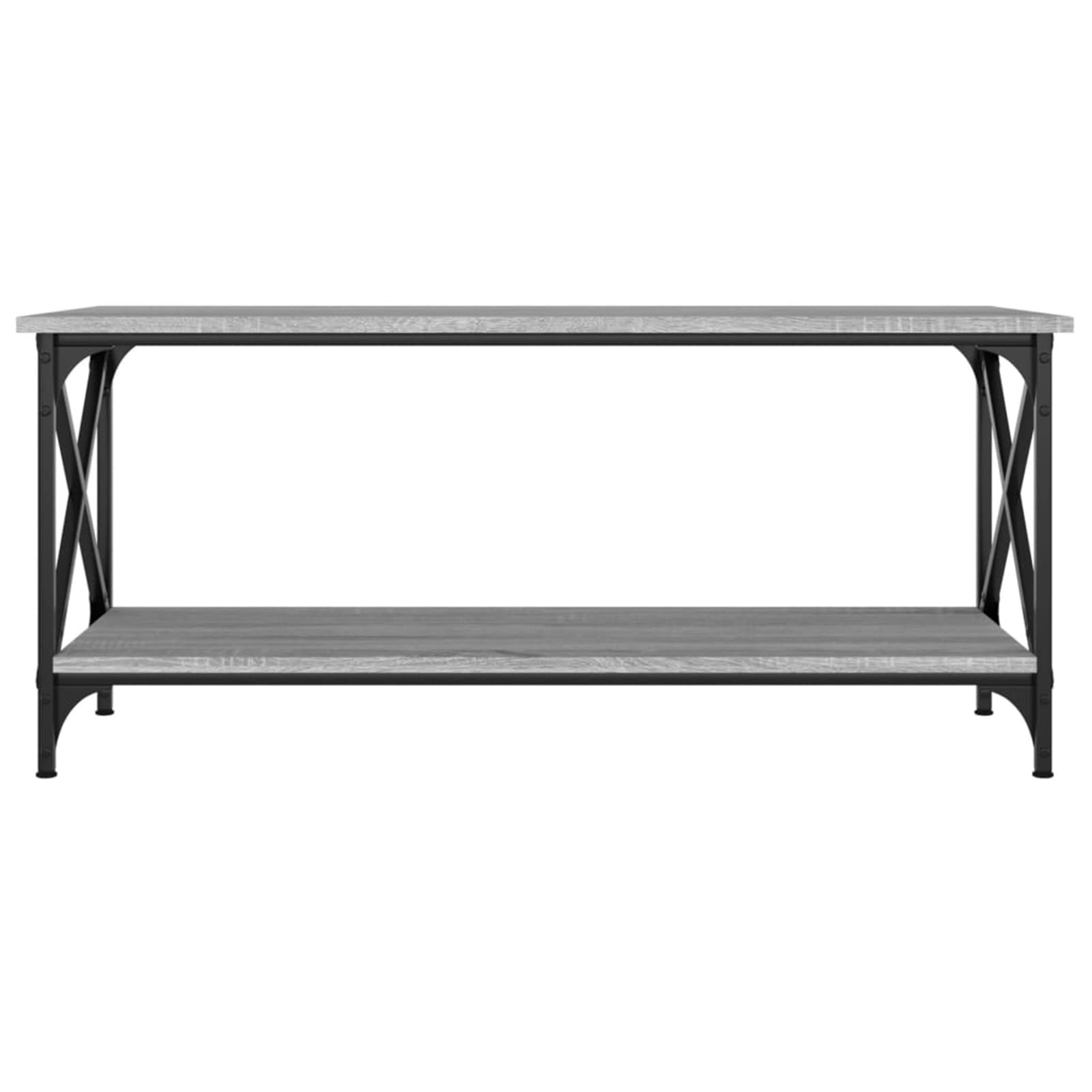 Homgoday Table basse grise Sonoma 100 x 45 x 45 cm, table d'appoint en bois et fer, table d'appoint pour salon, salle de réception d'invités, chambre à coucher et mobilier de bureau