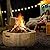 Outsunny Outdoor Fire Pit, 24 Inch Metal Wood Burning Fireplace with Spark Cover, Poker, Woodgrain Design for Patio, Picnic, Backyard, Light Brown