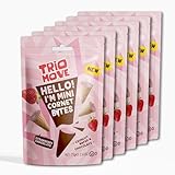 Trio Move Mini Cornet Bites – Delicious Bite-Sized Crunchy Wafer Cone Filled with Premium Chocolate, Kosher (Strawberry Chocolate, Pack of 6)