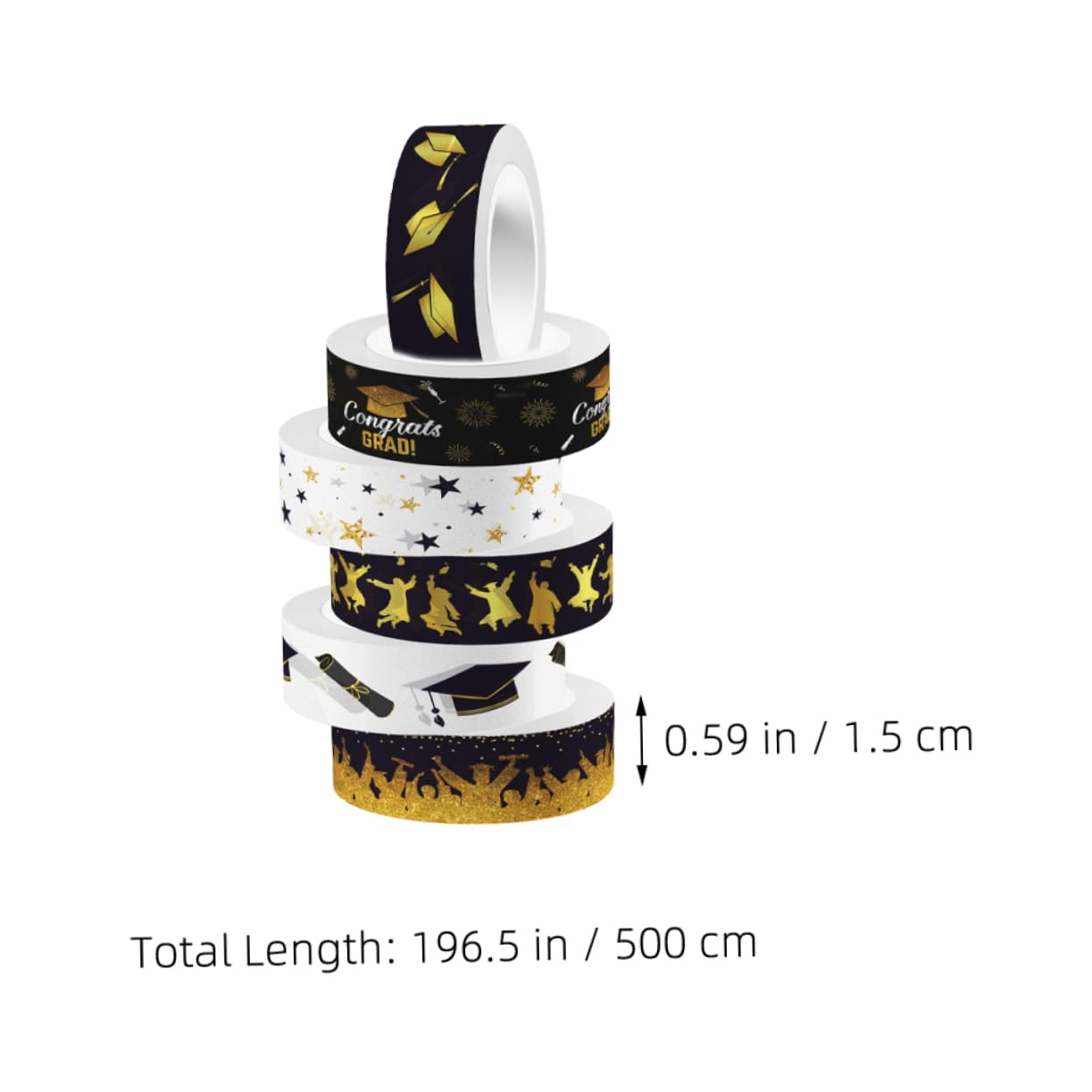 Operitacx 48rollen Dekorative Washi Tapes Für Abschlussfeiern Scrapbooking Bastelbedarf Klebeband Für Journale Und Kreative Projekte Klare Farben Und Muster Leicht Ablösbar