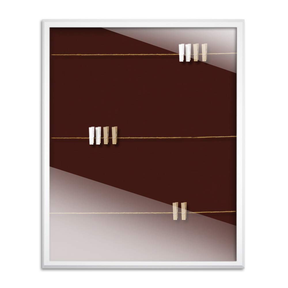 Bildershop-24 Marcos para Fotos, Fotos, Fotos, Calzado de bebé, Incluye 20 Pinzas y Cuerda 13 x 18 cm Varianto35 Blanco con paspartú Azul, MDM, Ziegelrot, 30 x 45 cm