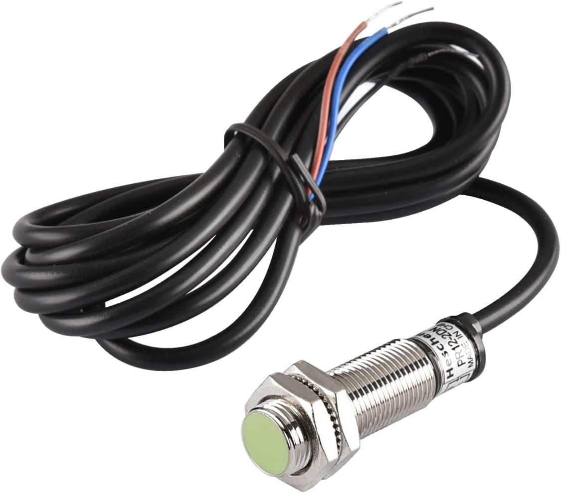 HeschenM12 Inductive Proximity Sensor Switch PR12-2DN Cylindrical Type Detector 2mm DC12-24V 3-Wire NPN NO(Normally Open) CE