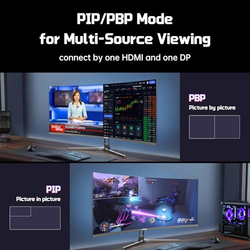 Image of Hikers 34 Inch UWQHD 240Hz Curved Gaming Monitor, Curved Ultrawide Computer Monitor with 2xHDMI 2.1 & 2xDP 1.4, 21:9 PIP /PBP Fast VA, 131% sRGB AI Crosshair (G34H1Q Pro, Includes One HDMI 2.1 Cable)